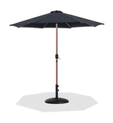 Fiji - Aluminum Patio Umbrella With Round Black And Teak Base