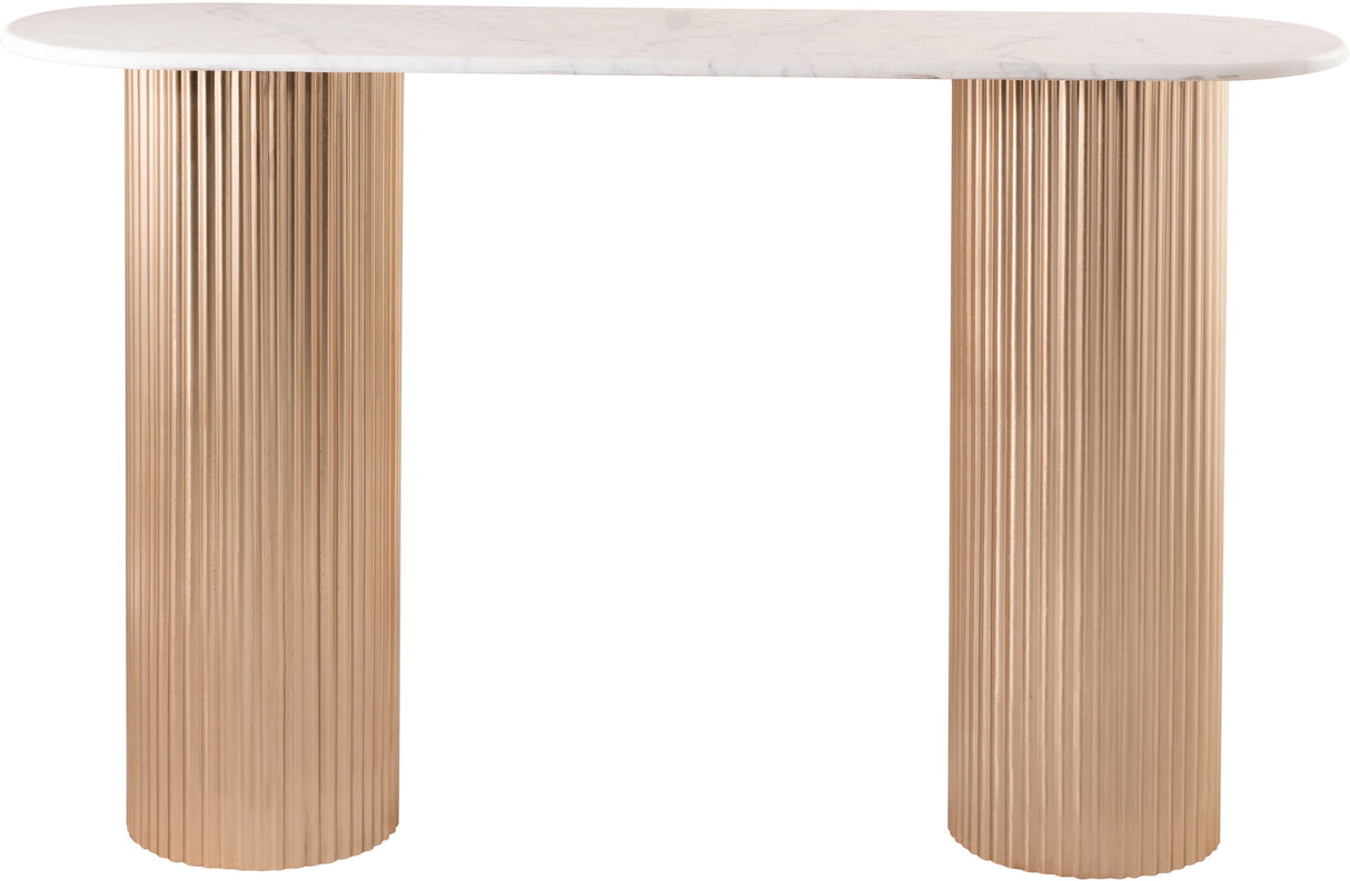 Cindra - Genuine Marble Top And Iron Base Console Table