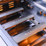 Blaze Morning Glow 10-Ft Outdoor Kitchen Island w/ 40-Inch LTE+ Natural Gas Grill, Fridge in Gunmetal w/ Aeris Countertop