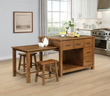 Mayfair - 3 Piece Kitchen Island With Extension Table - Dark Oak