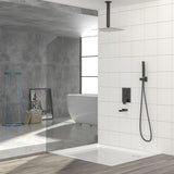 16" Ceiling Mount Square Shower System With Waterfall Tub Spout And Rough In Valve