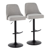 Marcel - Adjustable Barstool With Rounded T Footrest (Set of 2) - Black Metal