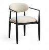 Riccio - Fabric Dining Arm Chair (Set of 2) - Black Frame