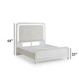 Bed With LED Lights Panel Headboard And Footboard Frame