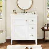 Modern Bathroom Vanity With Sink, 3 Drawer Storage Cabinet