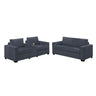 Elegant Simple Sofa Set With Console Cup Holder And Loveseat