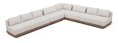Solace - Olefin 5 Piece Outdoor Patio Modular Sectional
