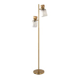Marcel - 62" Floor Lamp - Gold Metal And Smokey Glass
