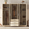 6 Doors Wardrobe Storage For Bedroom, With Big Drawers
