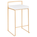 Fuji - Counter Stool With Cushion - Gold Legs