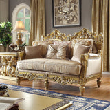 HD-2659 - 3 Piece Sofa Set - Metallic Gold