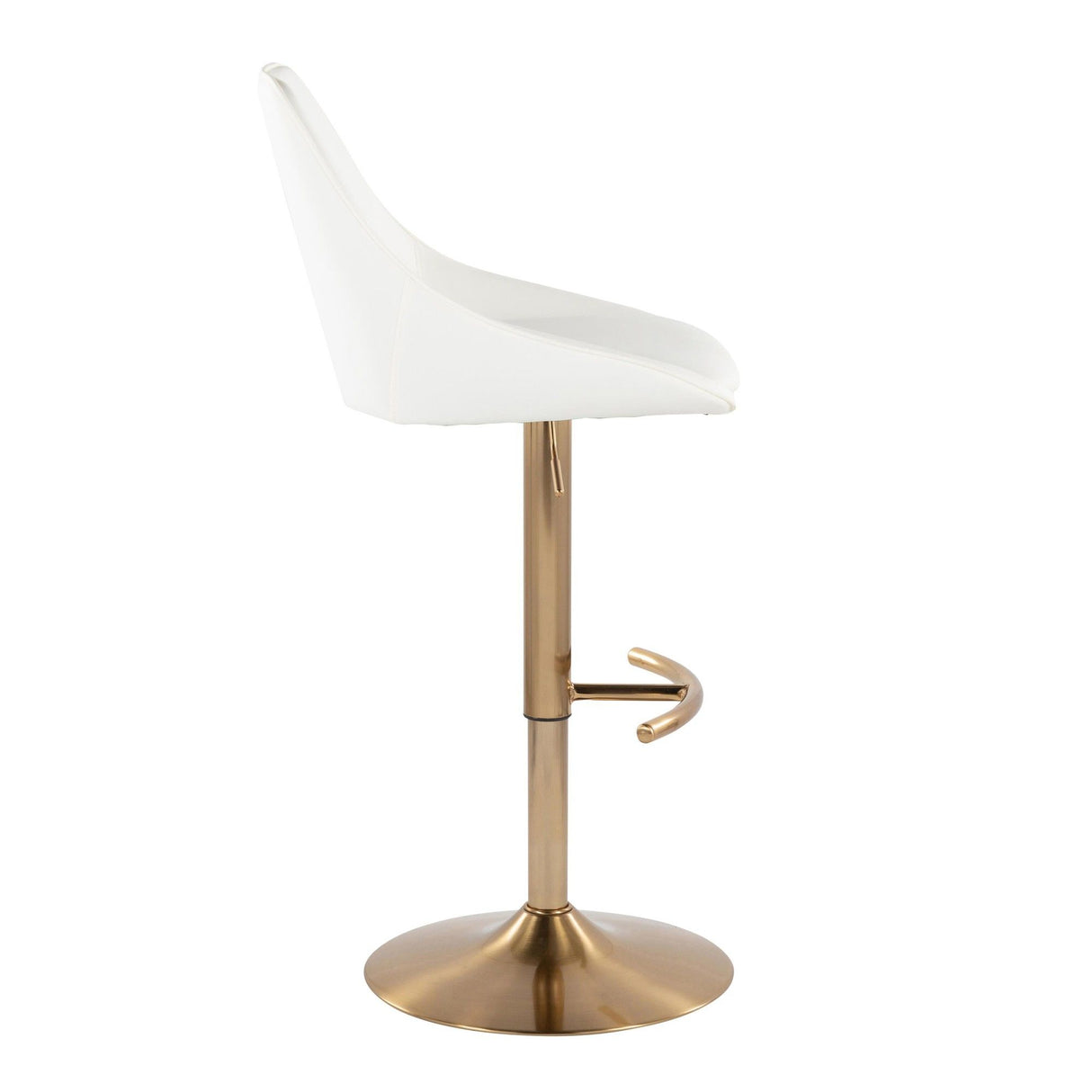 Diana - Adjustable Barstool With Rounded T Footrest (Set of 2) - Gold Metal