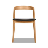 Raven - Stacking Sculpted Oak Dining Chair - Warm Natural Brown / Black