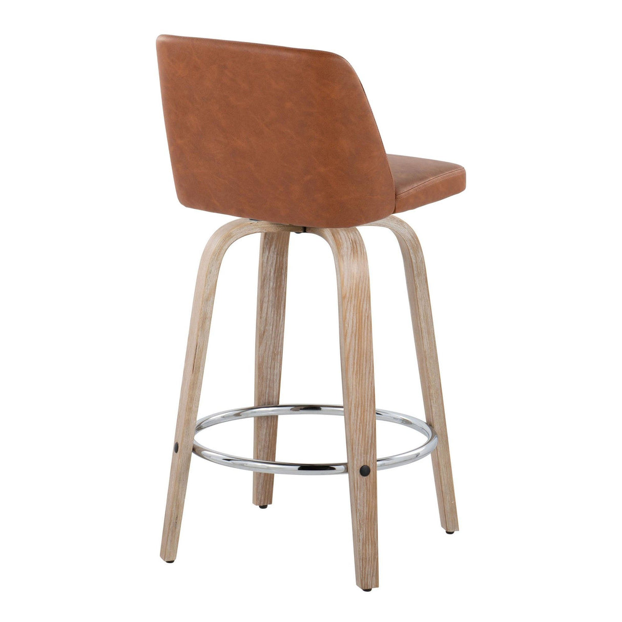 Toriano - 26" Fixed-Height Counter Stool (Set of 2) - Gray & Chrome Round Base