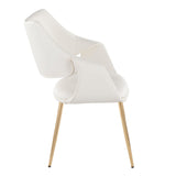 Curvo - High Back Upholstered Chair (Set of 2) - Gold Metal Legs