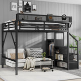 Loft Bed With Storage Shelves, Wardrobe