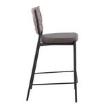Tania - Braided Contemporary Counter Stool With Faux Leather Seat (Set of 2)