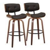 Lombardi - 30" Fixed-Height Barstool (Set of 2) - Walnut Base