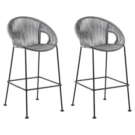 Acapulco - Indoor Outdoor Steel Bar Stool With Rope Set