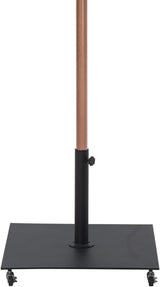 Fiji - Aluminum Patio Umbrella With Square Black And Teak Base