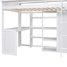 Loft Bed With Built In Desk, Storage Shelves, And Wardrobe