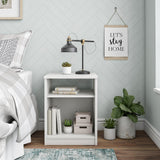 Open Shelf Nightstand - White