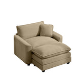 Classic Modern Comfortable Single Chair Deep Seat Sofa With Footstool