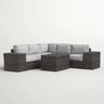 Modern Patio Rattan Sectional Set With Cushions