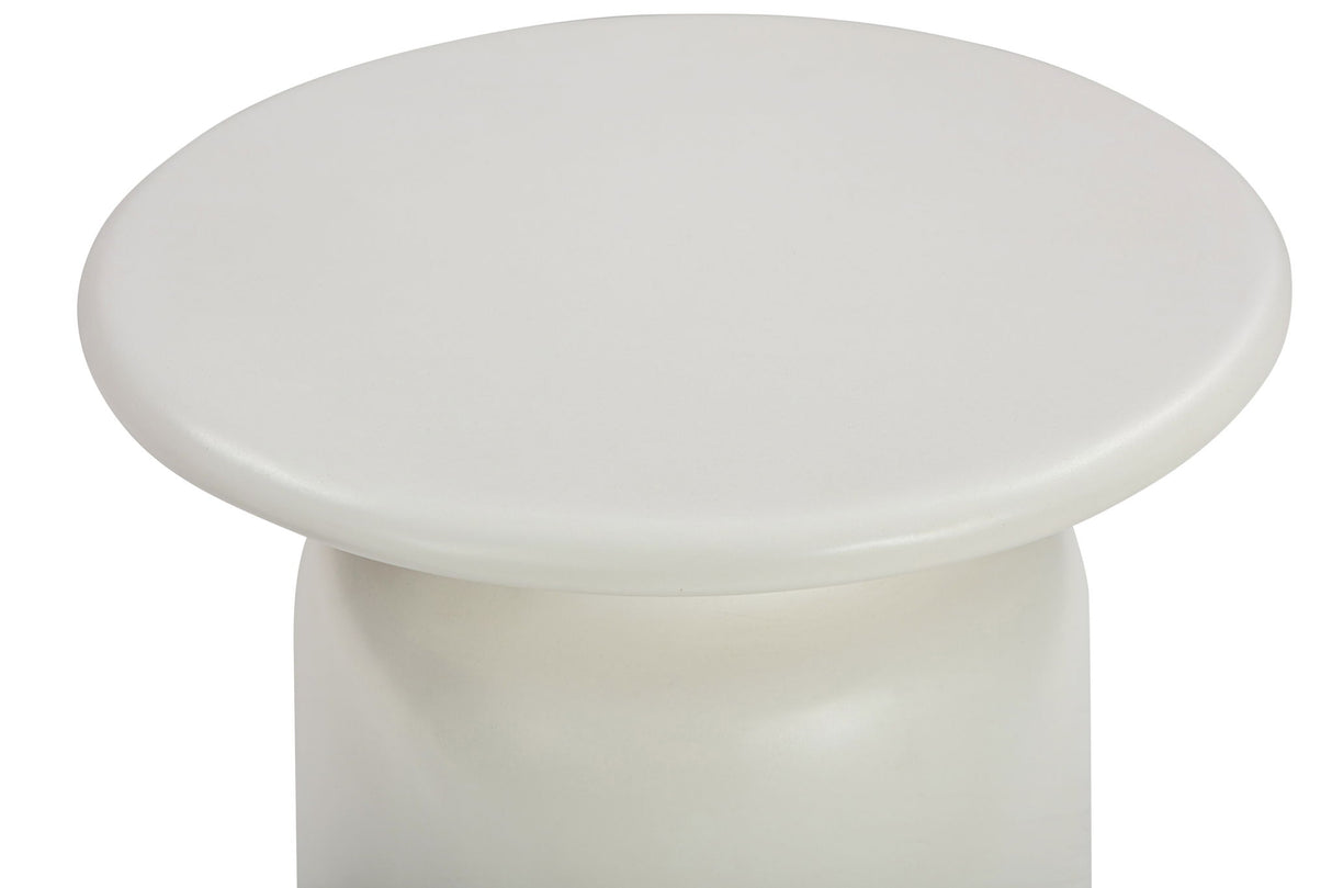 Lithia - Indoor Outdoor Lamp Table - White Concrete Finish
