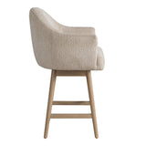 Jaxon - Solid Wood Upholstered 26" Counter Height Swivel Barstool