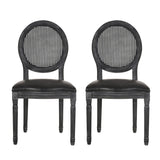French Country Dining Chair With Cane Backrest (Set of 2)