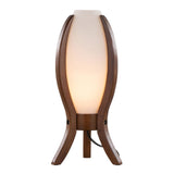 Cocoon - Contemporary Desk Lamp - Walnut Wood And Frosted Glass