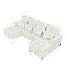 Oversized U-Shaped Versatile Sectional, Pull-Out Sofa Bed With Double Storage Chaise Lounges And 2 USB Ports For Living Room