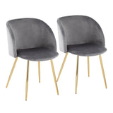 Luna - Contemporary Chair (Set of 2) - Gold Metal