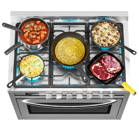 36 in. Professional Dual Fuel Range in Stainless Steel with Legs, 4.3 cu. ft. KM-FR36DF-SS
