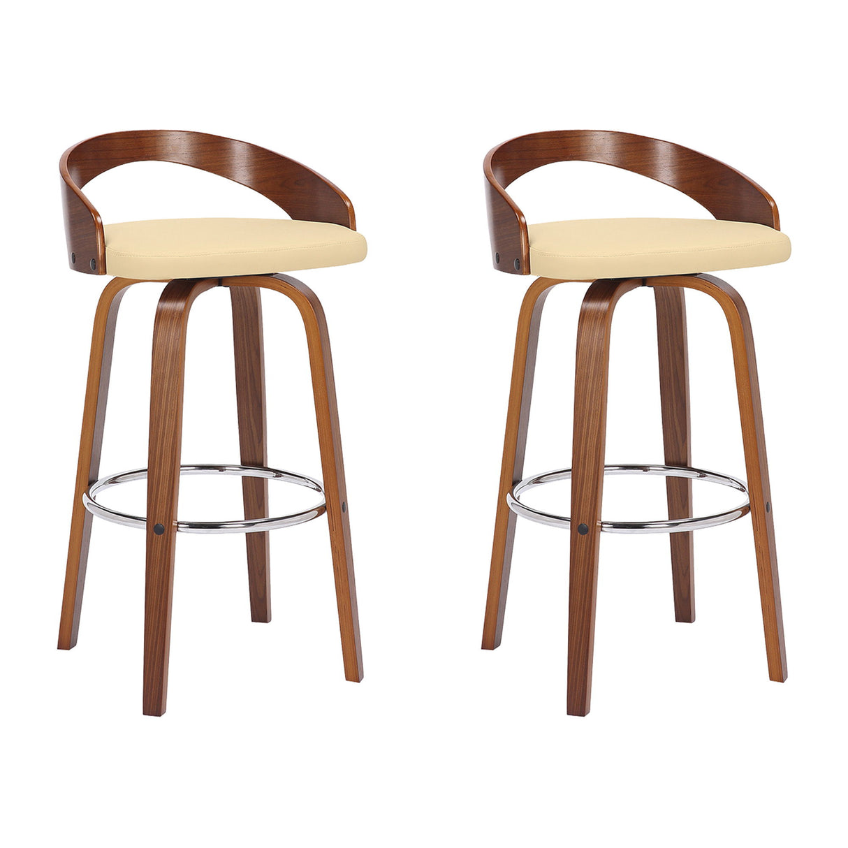 Sonia - 30" Bar Height Swivel Bar Stool - Walnut Wood
