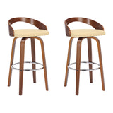 Sonia - 30" Bar Height Swivel Bar Stool - Walnut Wood