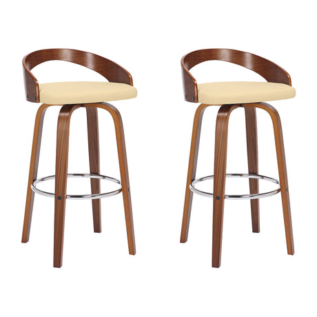 Sonia - 30" Bar Height Swivel Bar Stool - Walnut Wood