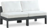 Nizuc - Outdoor Patio 2 Seat Armless Modular Sofa With Gray Frame
