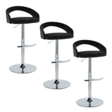 Grotto - Upholstered Adjustable Barstool - Chrome Metal Base