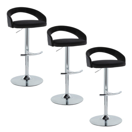Grotto - Upholstered Adjustable Barstool - Chrome Metal Base