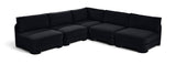 Hammond - Velvet Performance Fabric Upholstered 5 Piece Armless Sectional