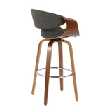 Curvini Mid - Century Modern Fixed Height Barstool With Swivel (Set of 2)