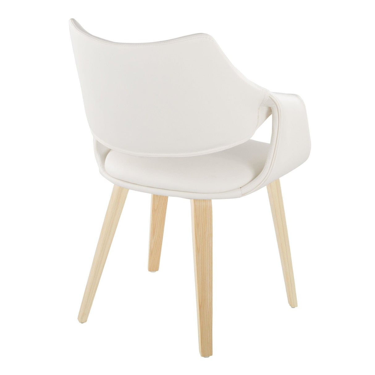 Curvo - High Back Upholstered Chair (Set of 2) - Natural Wood Legs