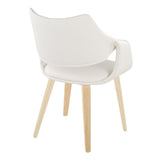 Curvo - High Back Upholstered Chair (Set of 2) - Natural Wood Legs