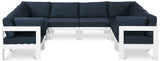 Nizuc - Outdoor Patio 8 Piece Modular Sectional With White Frame