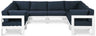 Nizuc - Outdoor Patio 8 Piece Modular Sectional With White Frame
