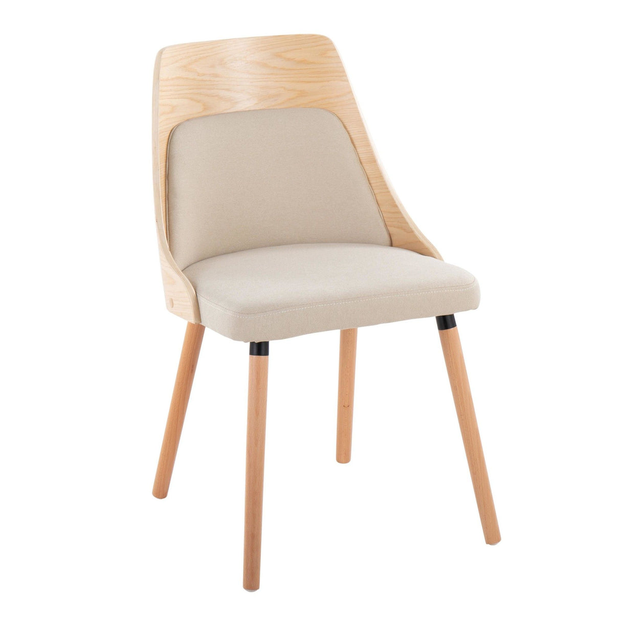 Anabelle - Mid-Century Modern Chair - Natural Back, Natural Legs