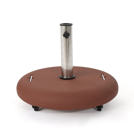 Wheelie - Round Umbrella Base With Stainless Steel Holder