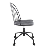 Riley - Adjustable High Back Office Chair - Black Metal And Black Wood
